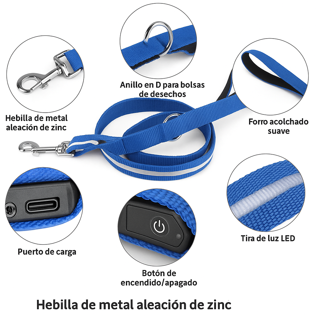 Correa LED para Paseos Nocturnos – Seguridad y Estilo